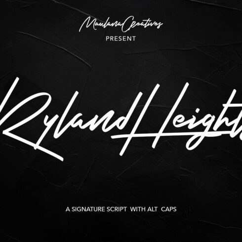 Ryland Heights Signature Script Font cover image.