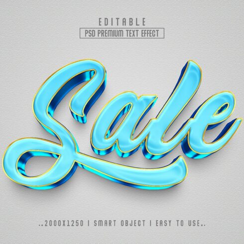 Sale 3D Editable Text Effect stylecover image.