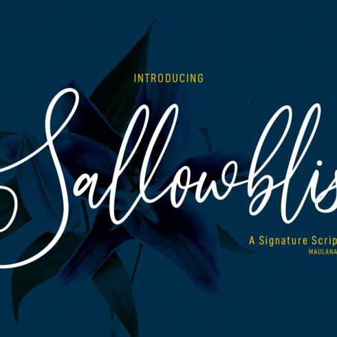 Sallowbliss Cursive Script Font cover image.