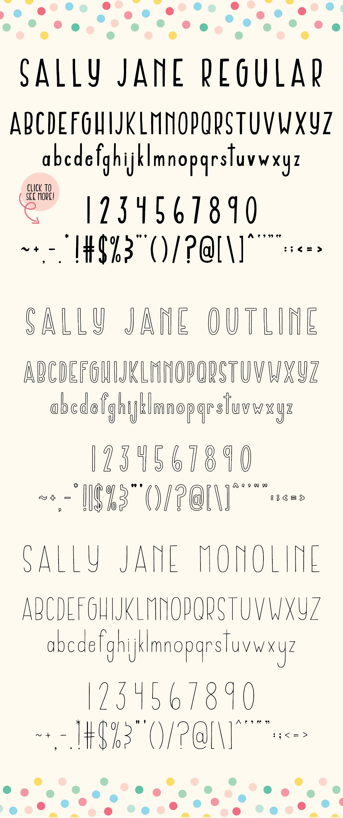 Sally Jane San Serif Font Trio preview image.