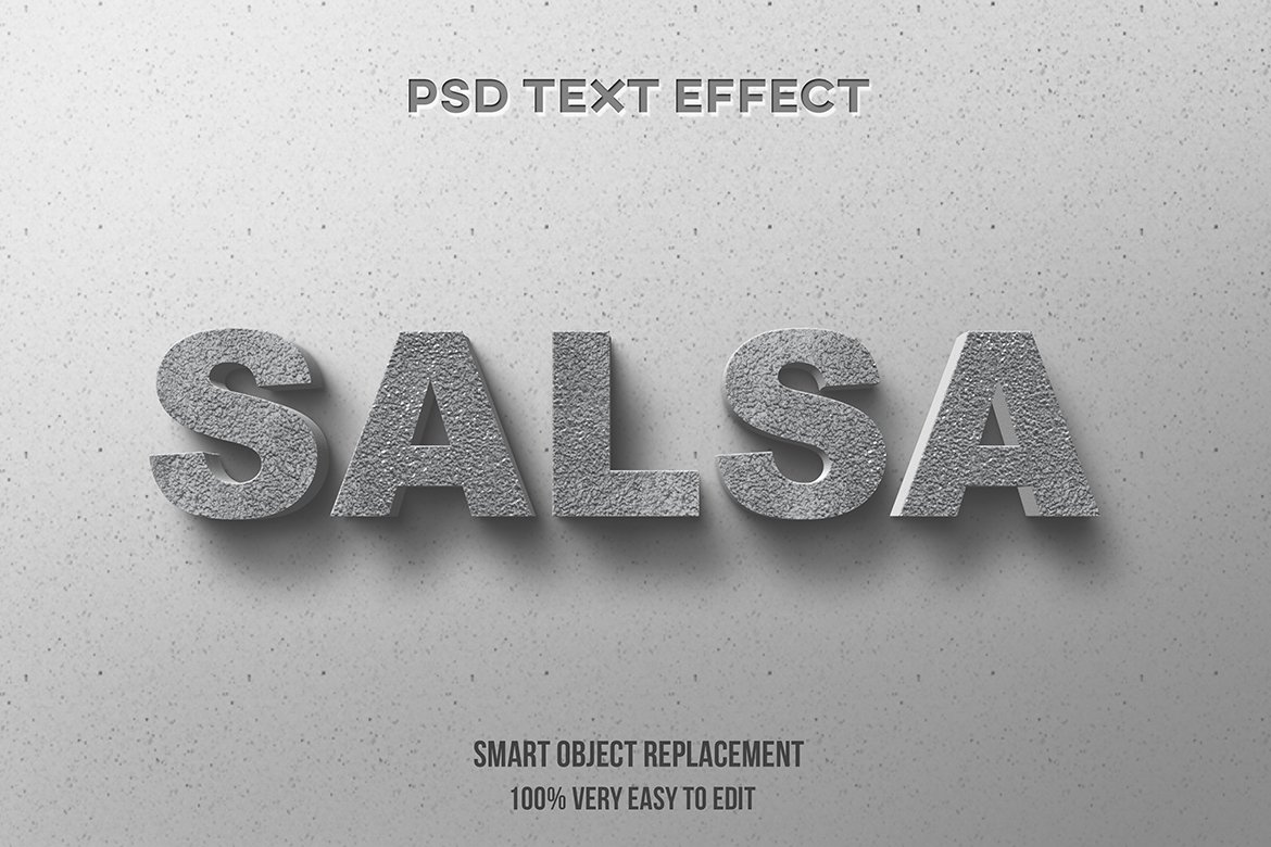 Salsa 3D Text Effect Psdcover image.