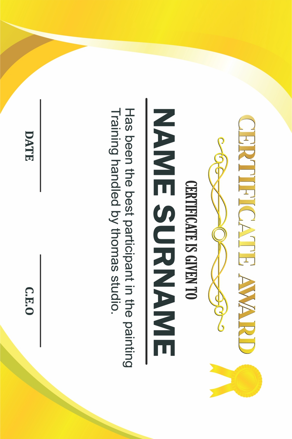 corporate award certificate, event, school pinterest preview image.