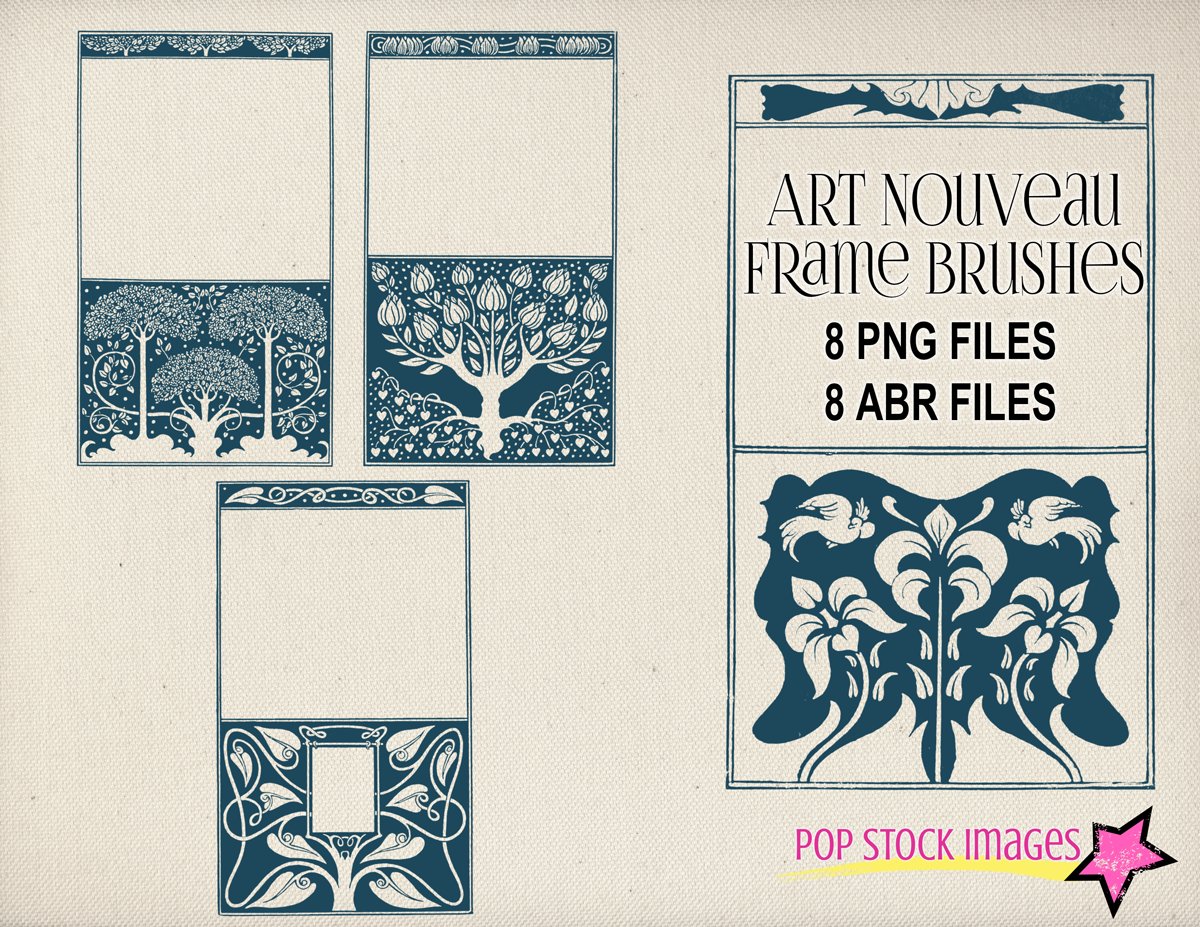 Art Nouveau Frame Brushes & PNGscover image.