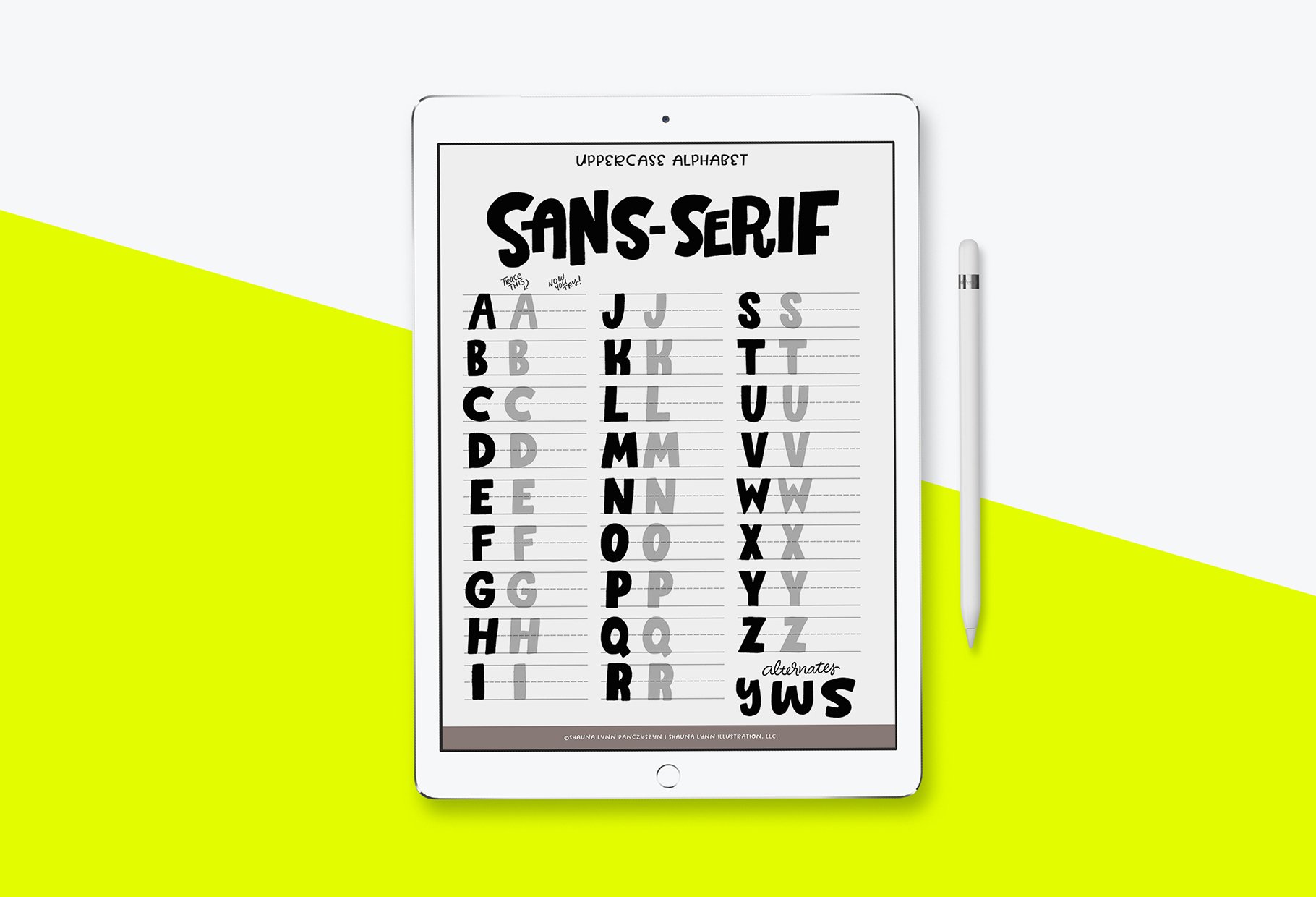 Sans-Serif Lettering Worksheetpreview image.