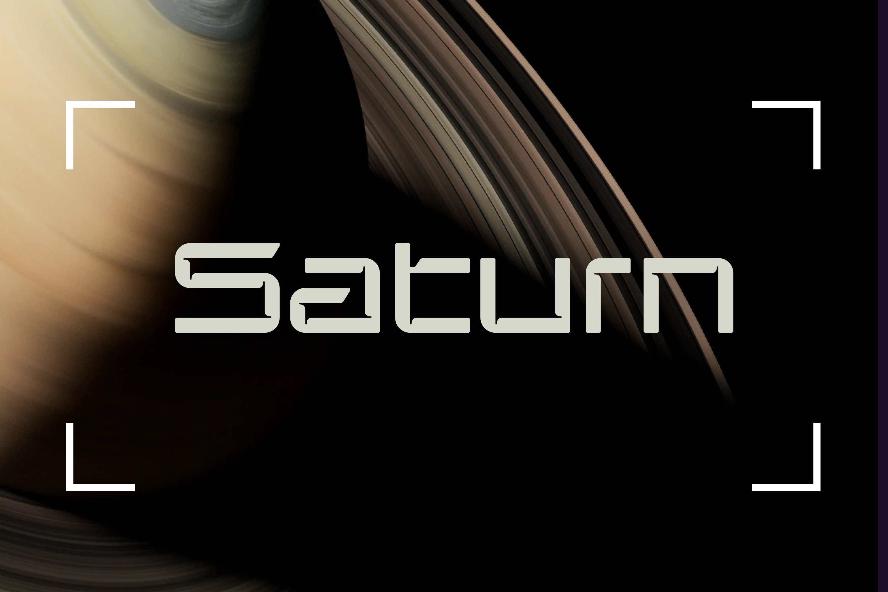 Saturn - sci-fi font cover image.