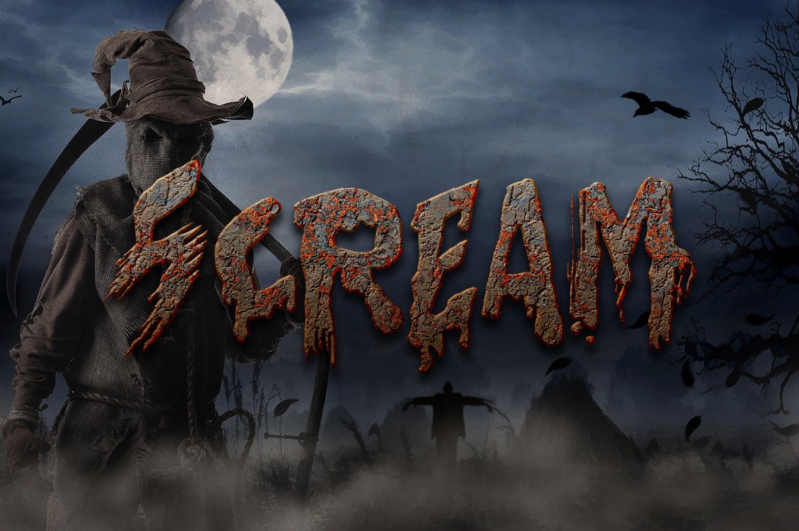 scream text effect 160