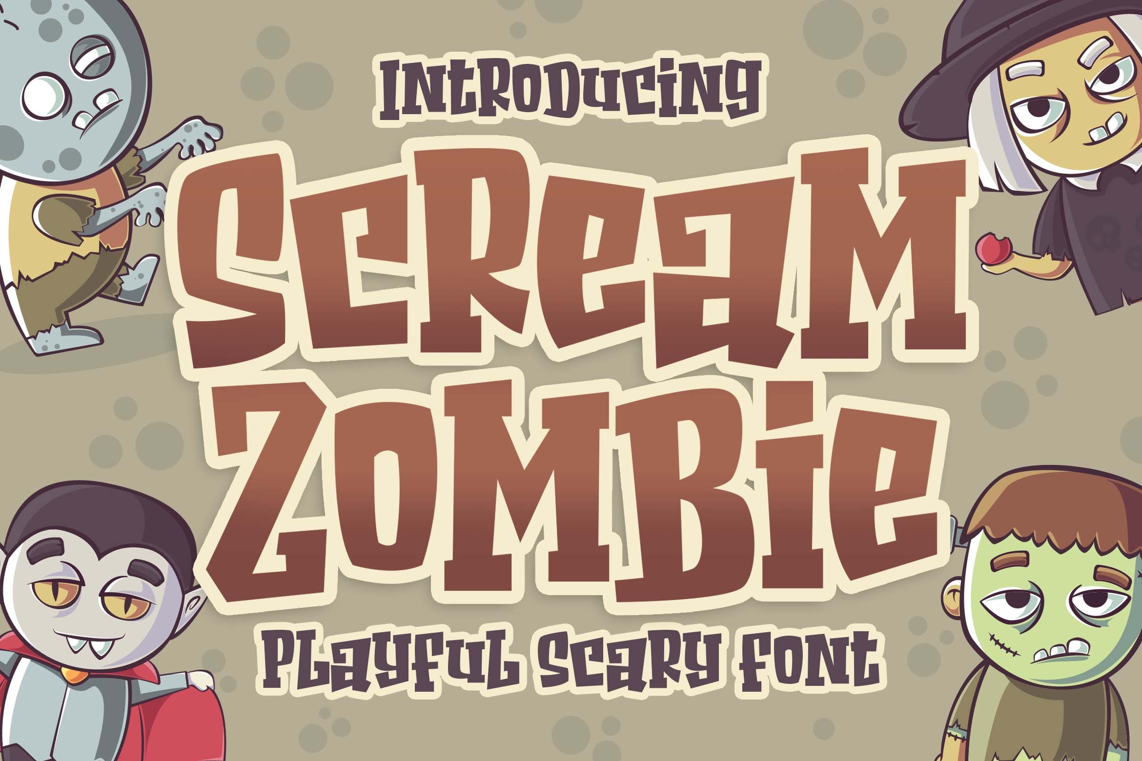 Scream Zombie - Playful Scary Font cover image.