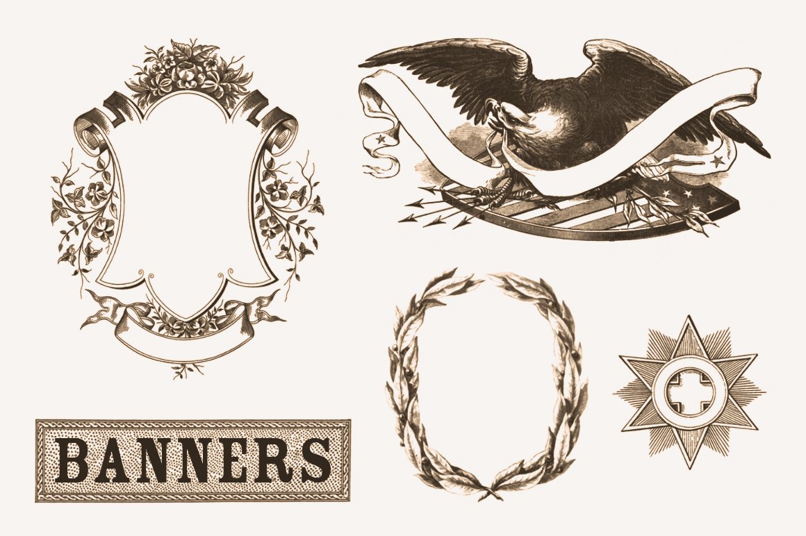 Antique Graphic Elements Brushespreview image.