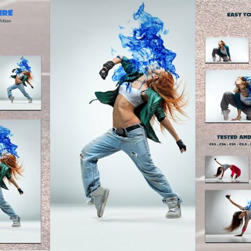 Blue Fire - Photoshop Actioncover image.