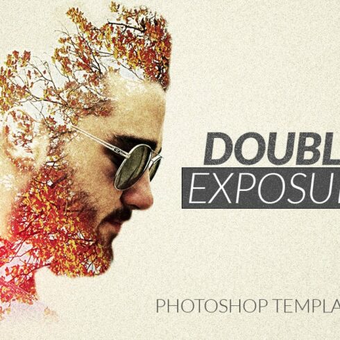 Double Exposure Photoshop Templatecover image.