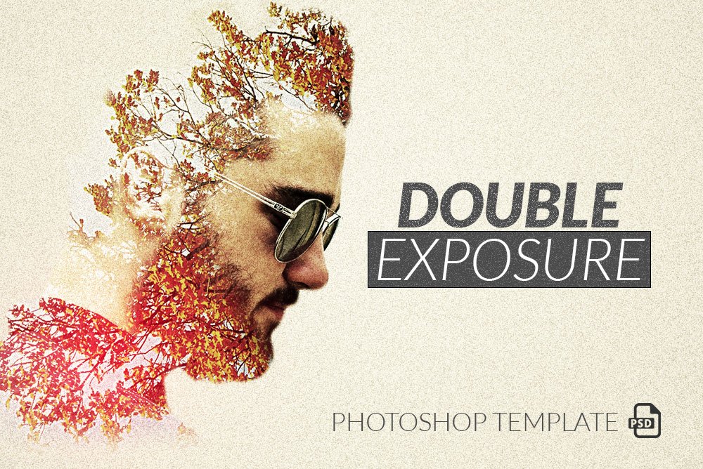 Double Exposure Photoshop Templatecover image.
