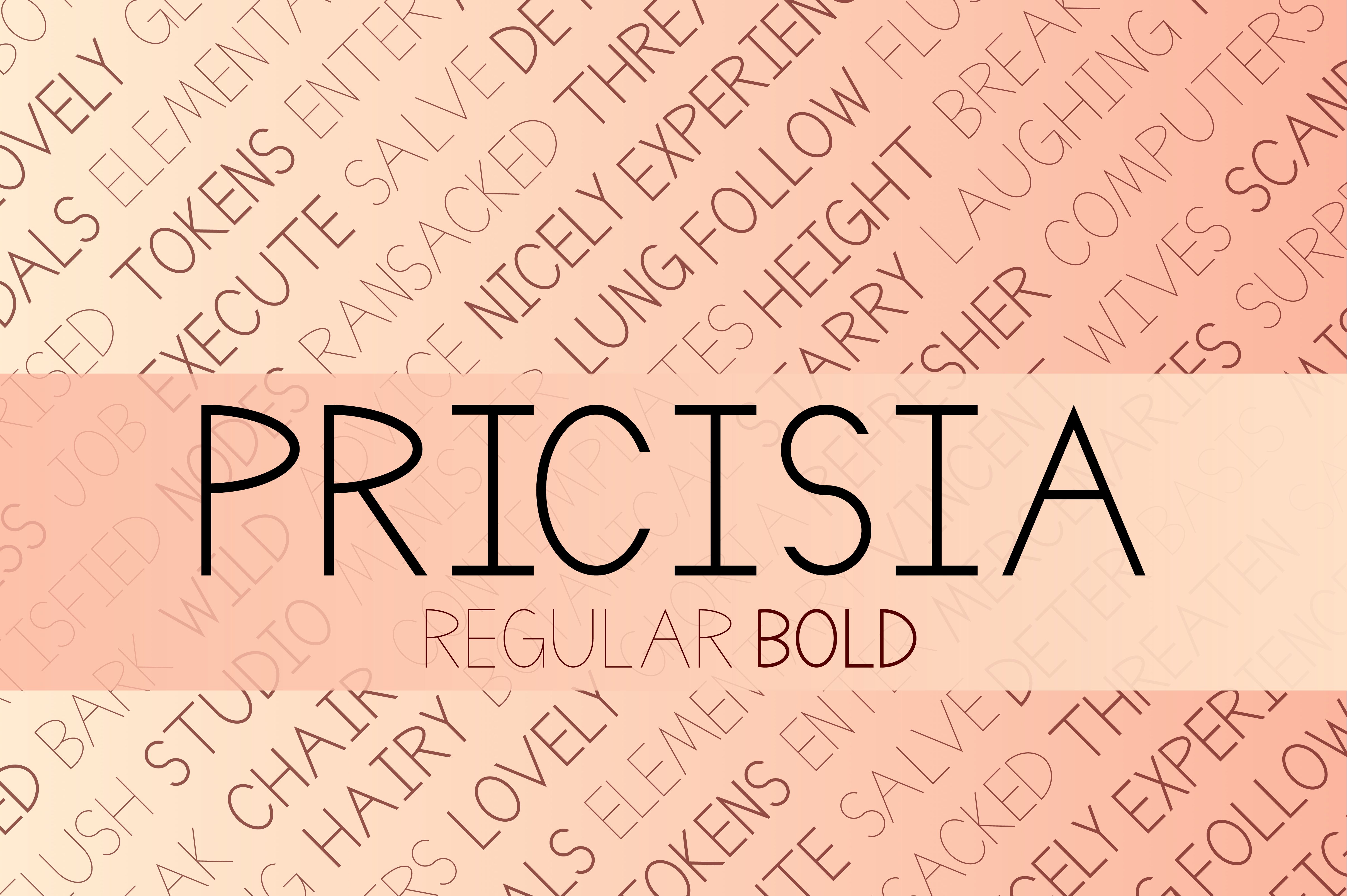 Pricisia Typeface cover image.