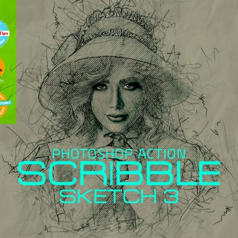 Scribble Sketch Photoshop Actioncover image.