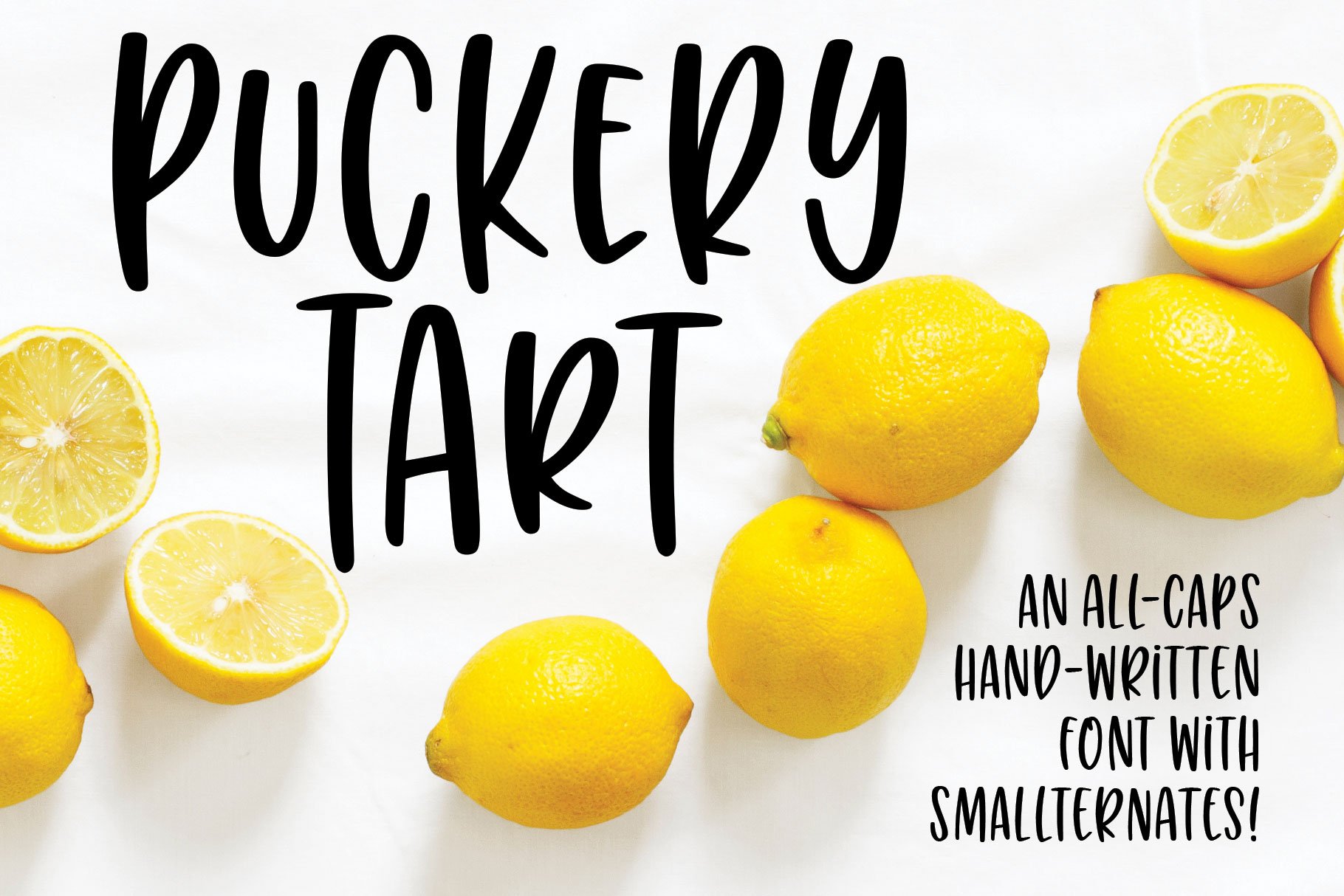 Puckery Tart: a tasty lettering font cover image.