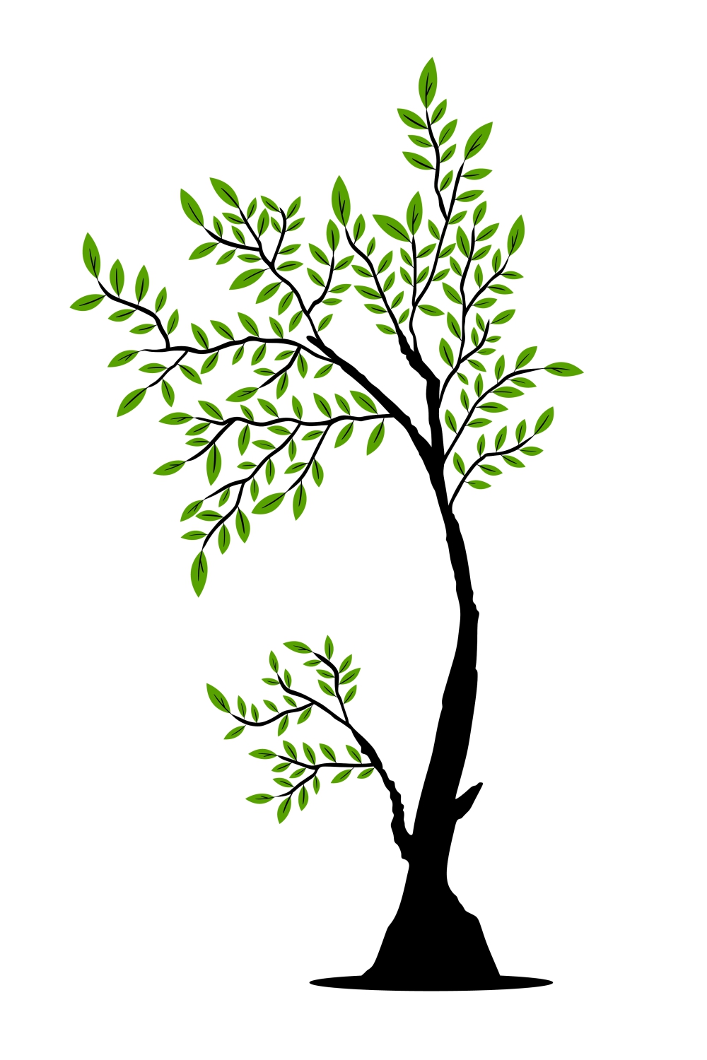 Free Tree vector illustration pinterest preview image.