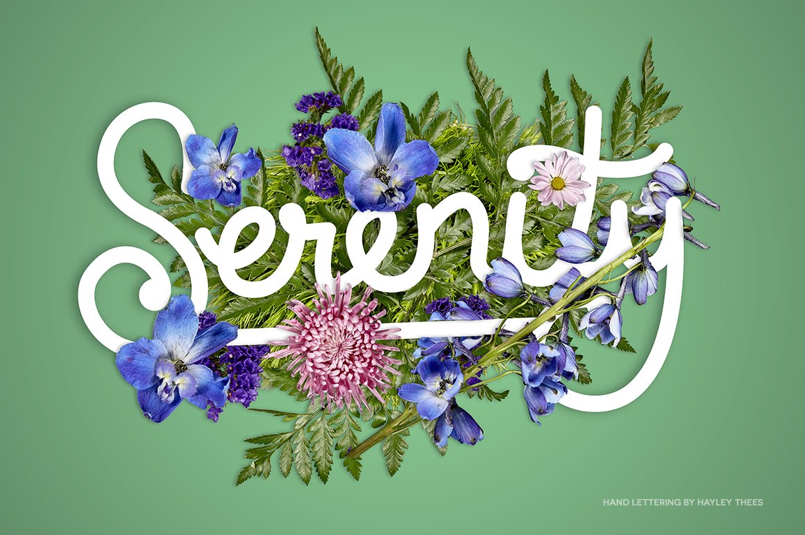 serenity hand lettering flower type 583