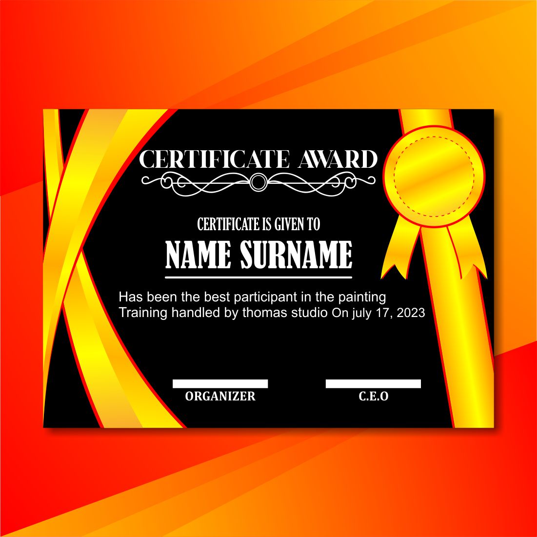 School, Company and Event award certificate template cover image.