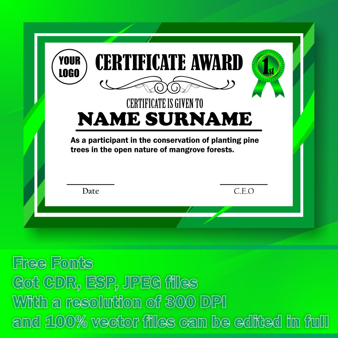 Template Certificate cover image.