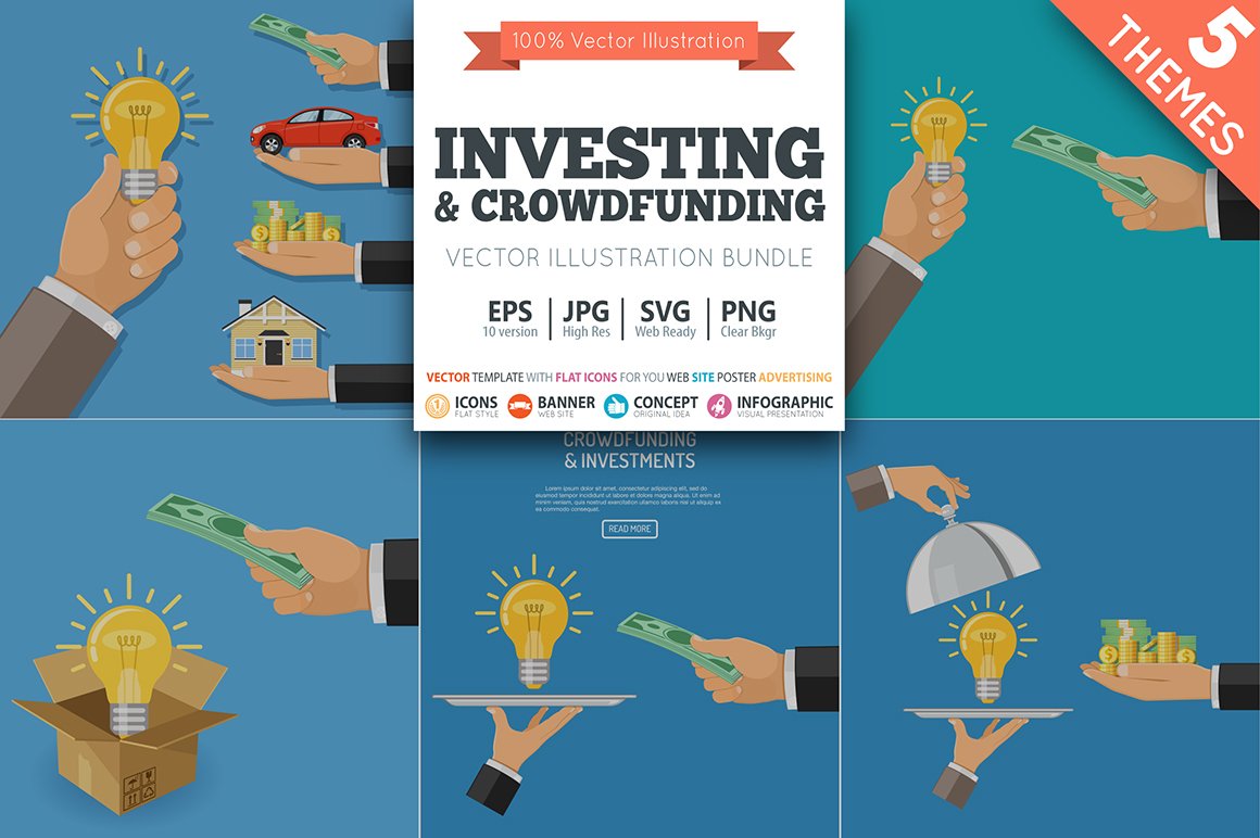 Crowdfunding and Investing concept cover image.