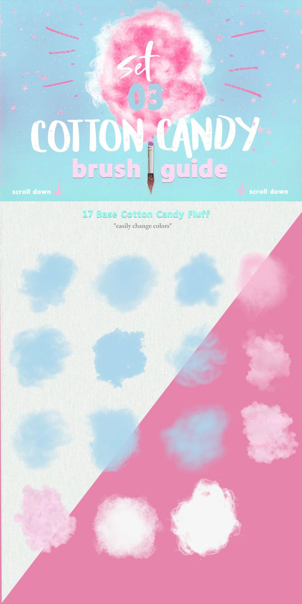100 Cotton Candy Brushes MasterBundles
