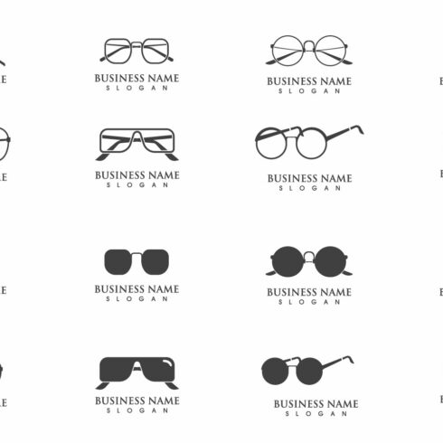 glasses logo icon vector cover image.