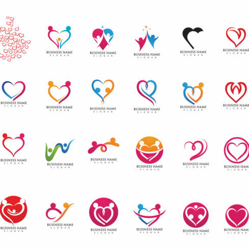 Love heart family care logo cover image.