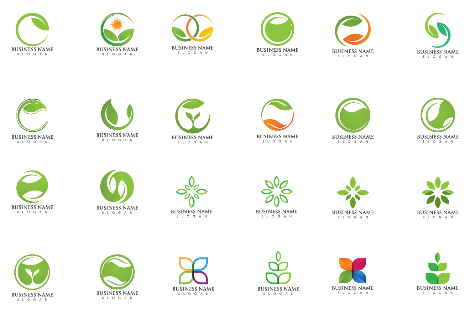 Leaf ecology green fresh nature go green logo - MasterBundles