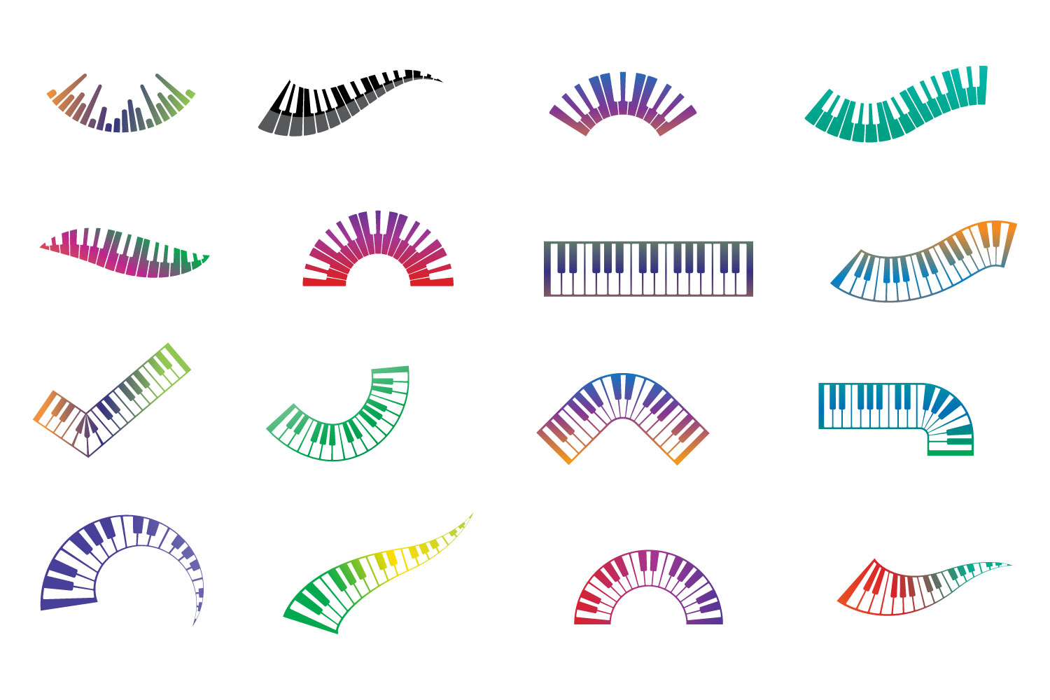 Piano vector design rainbow color pinterest preview image.