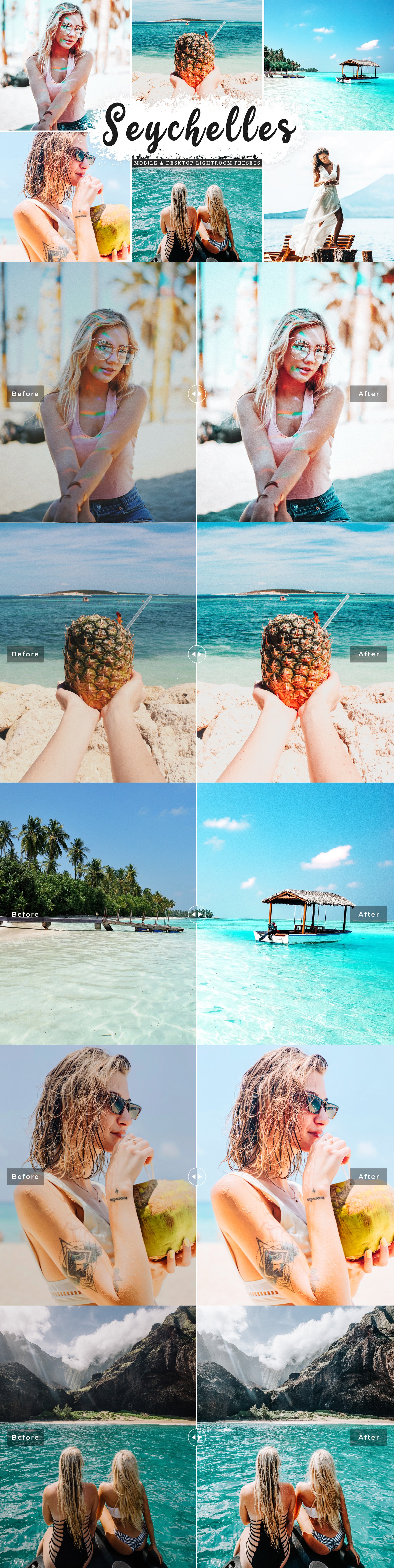 Seychelles Lightroom Presets Packcover image.