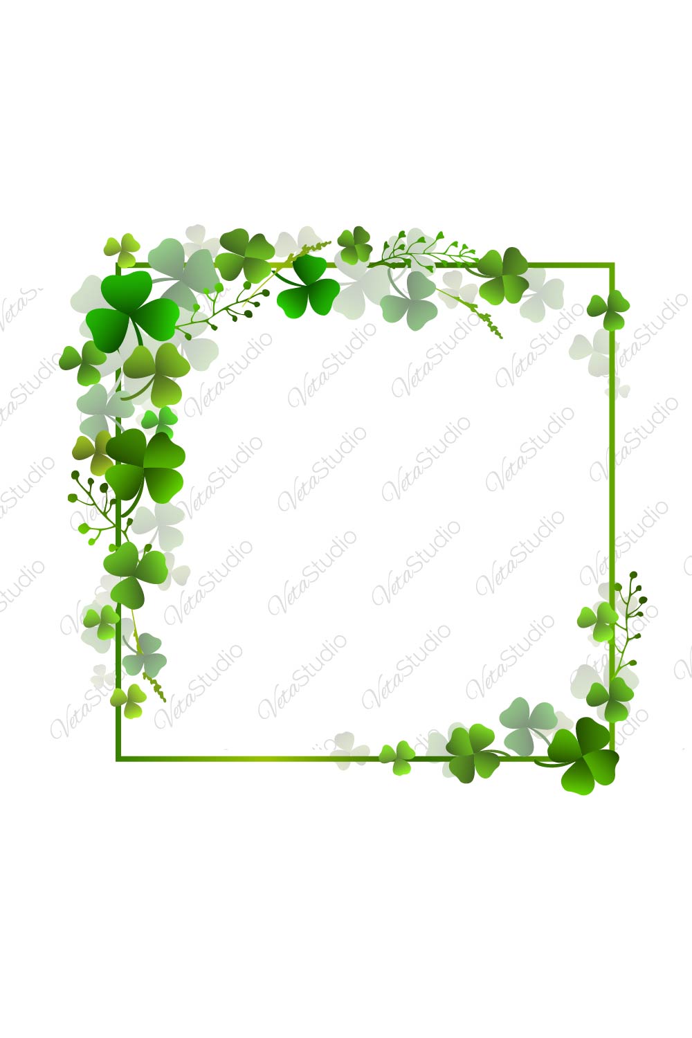 Square Frame With Clover Leaves -Only 6$ pinterest preview image.