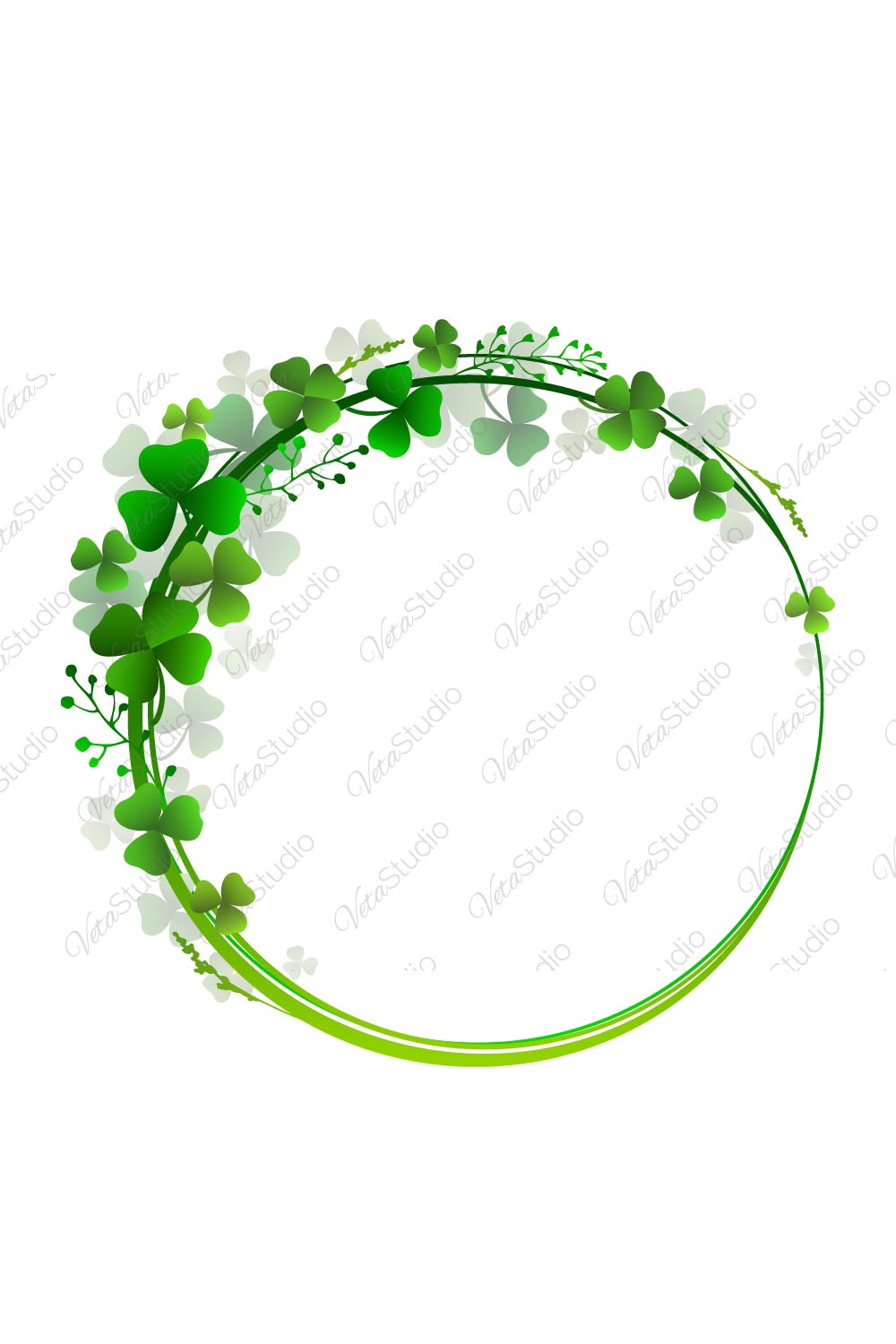 Shamrock or Clover Green Wreath - Only 6$ pinterest preview image.