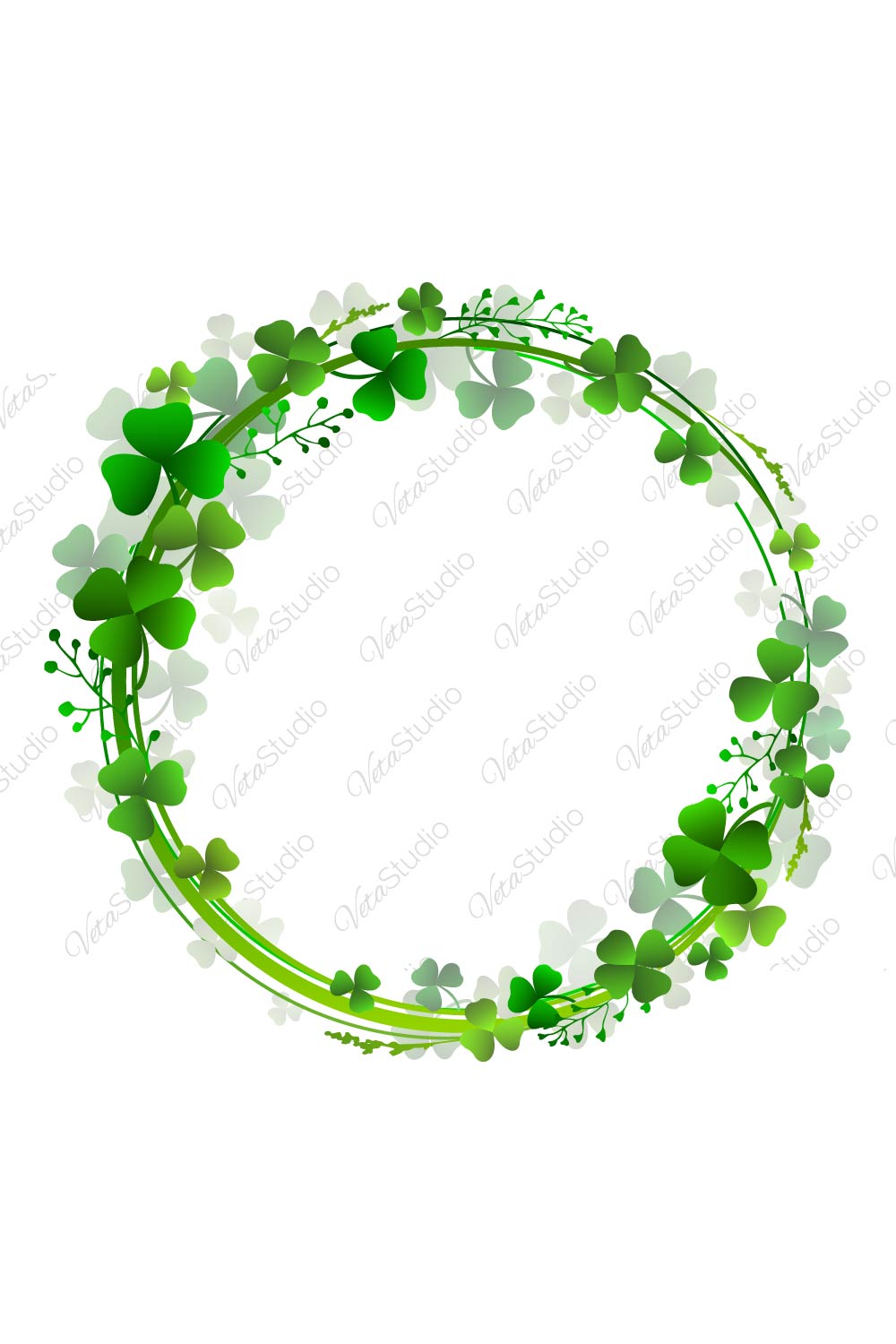 Wreath With Green Clover Leaves - Only 6$ pinterest preview image.