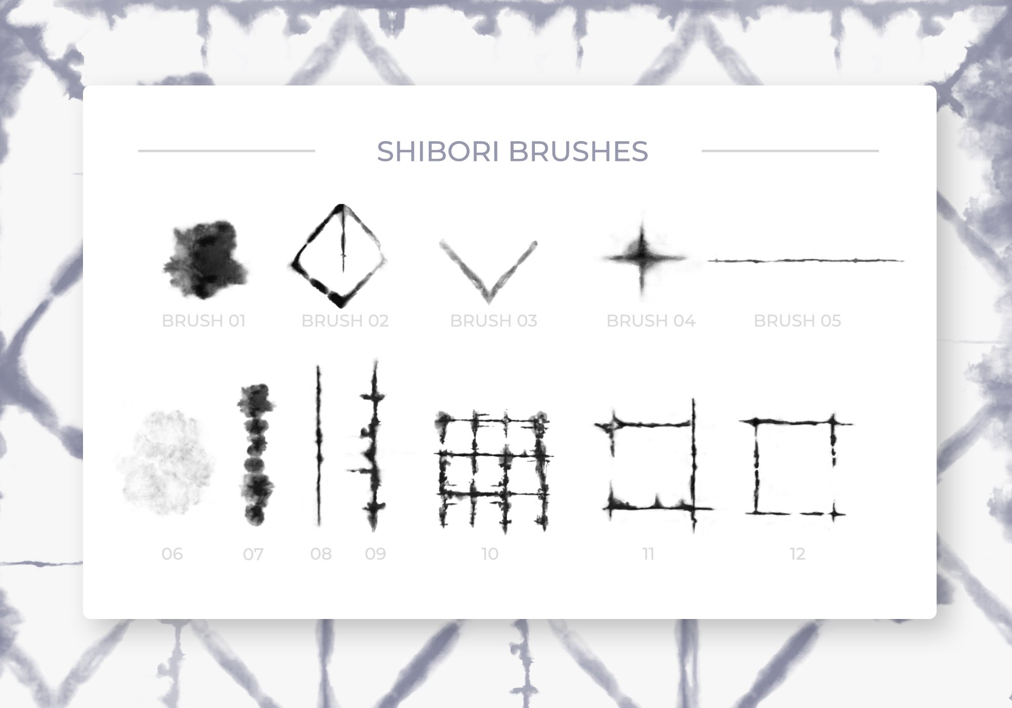 Shibori Digital Tie-Dye Brushes Vol1preview image.