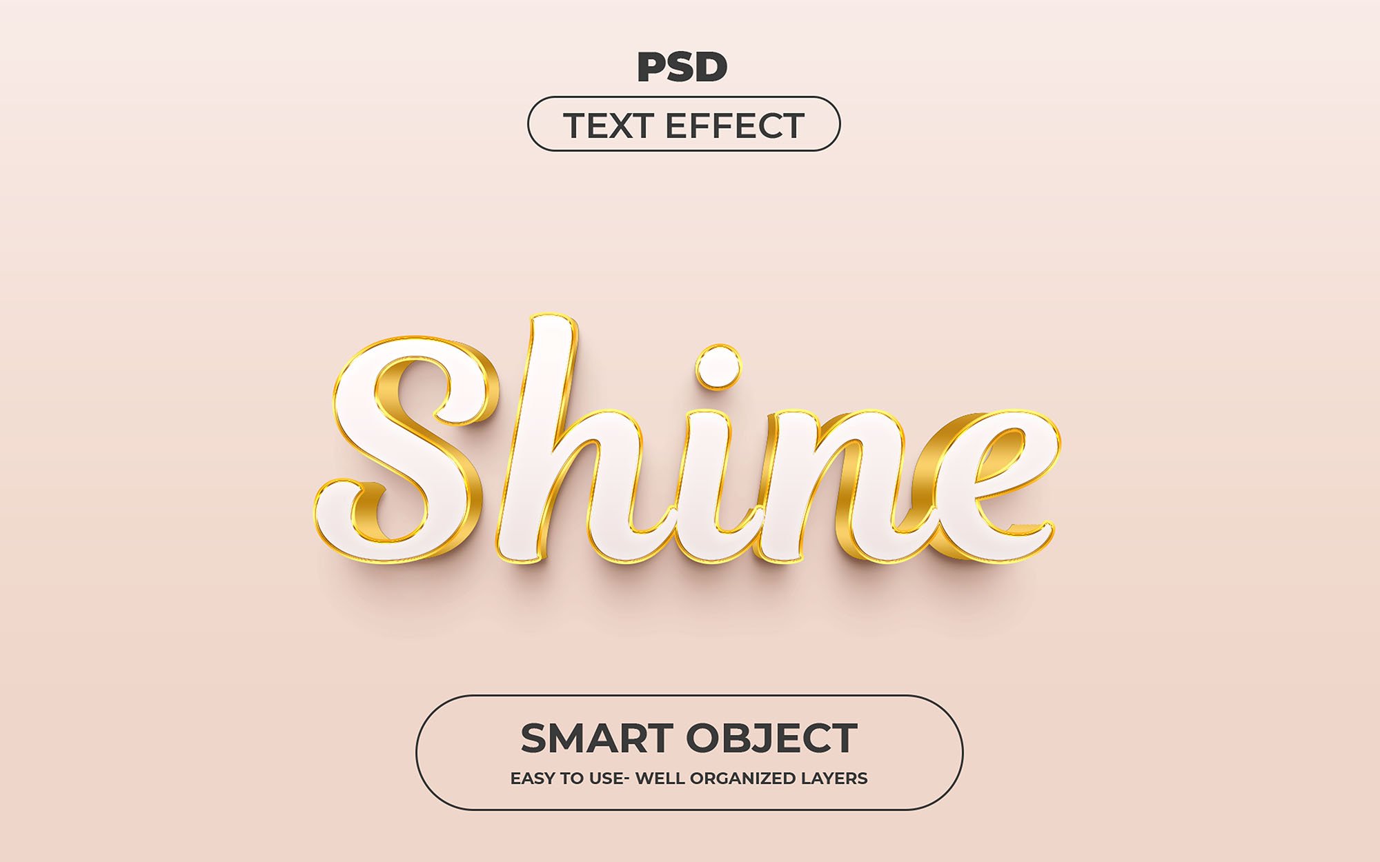 Shine 3D Editable psd Text Effectcover image.