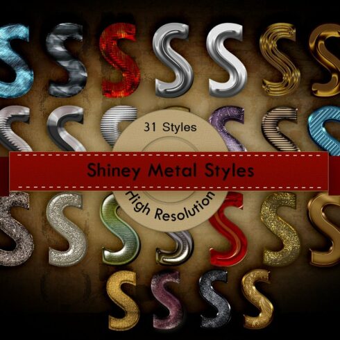 Shiny Metals Photoshop Stylescover image.