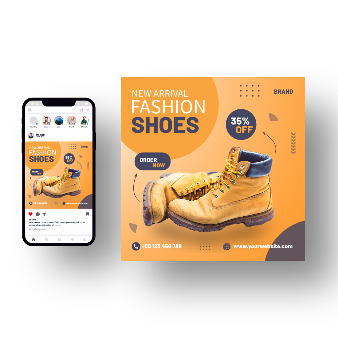 Fashion Shoes Social Media Post Template cover image.