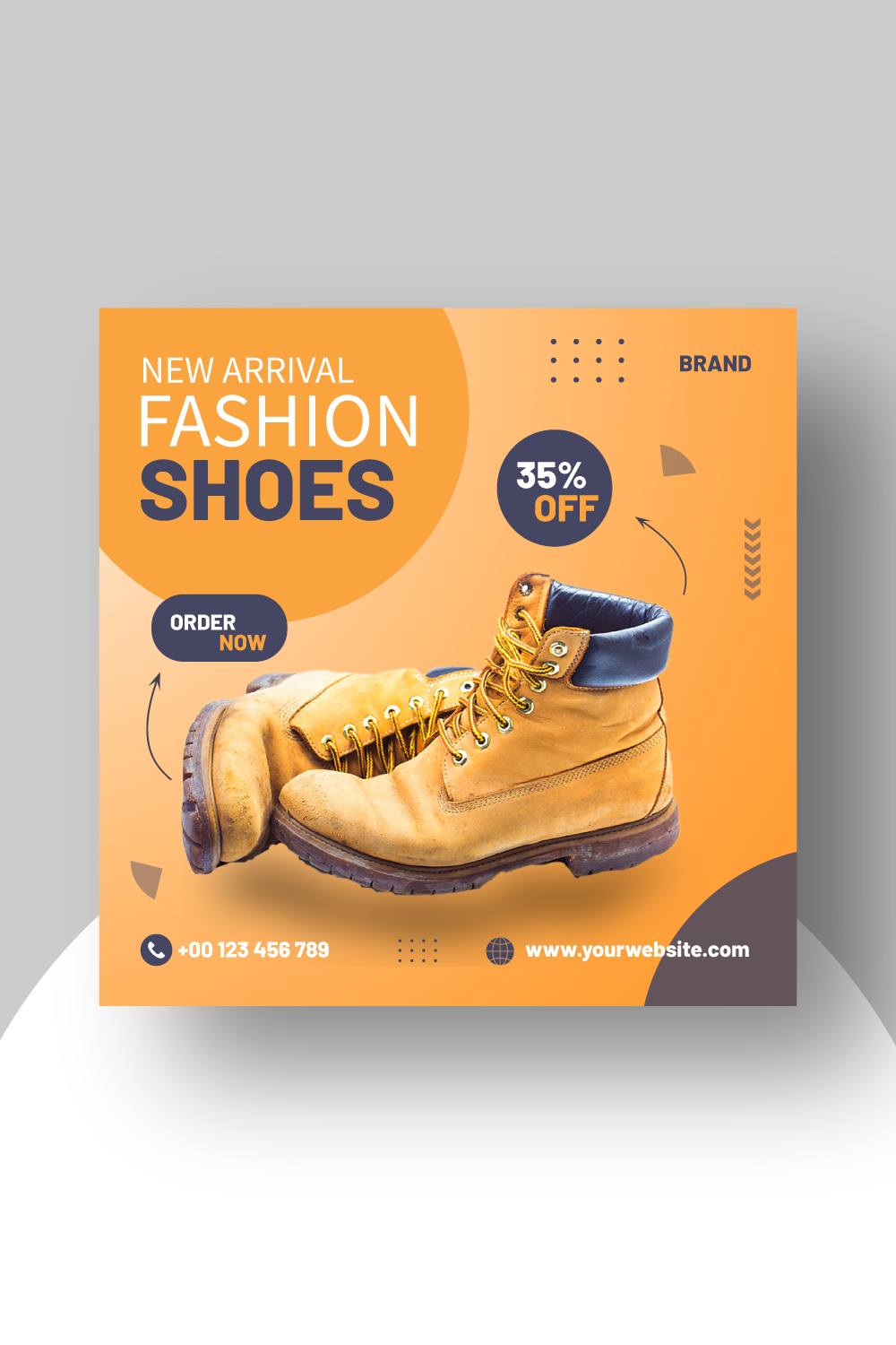 Fashion Shoes Social Media Post Template pinterest preview image.
