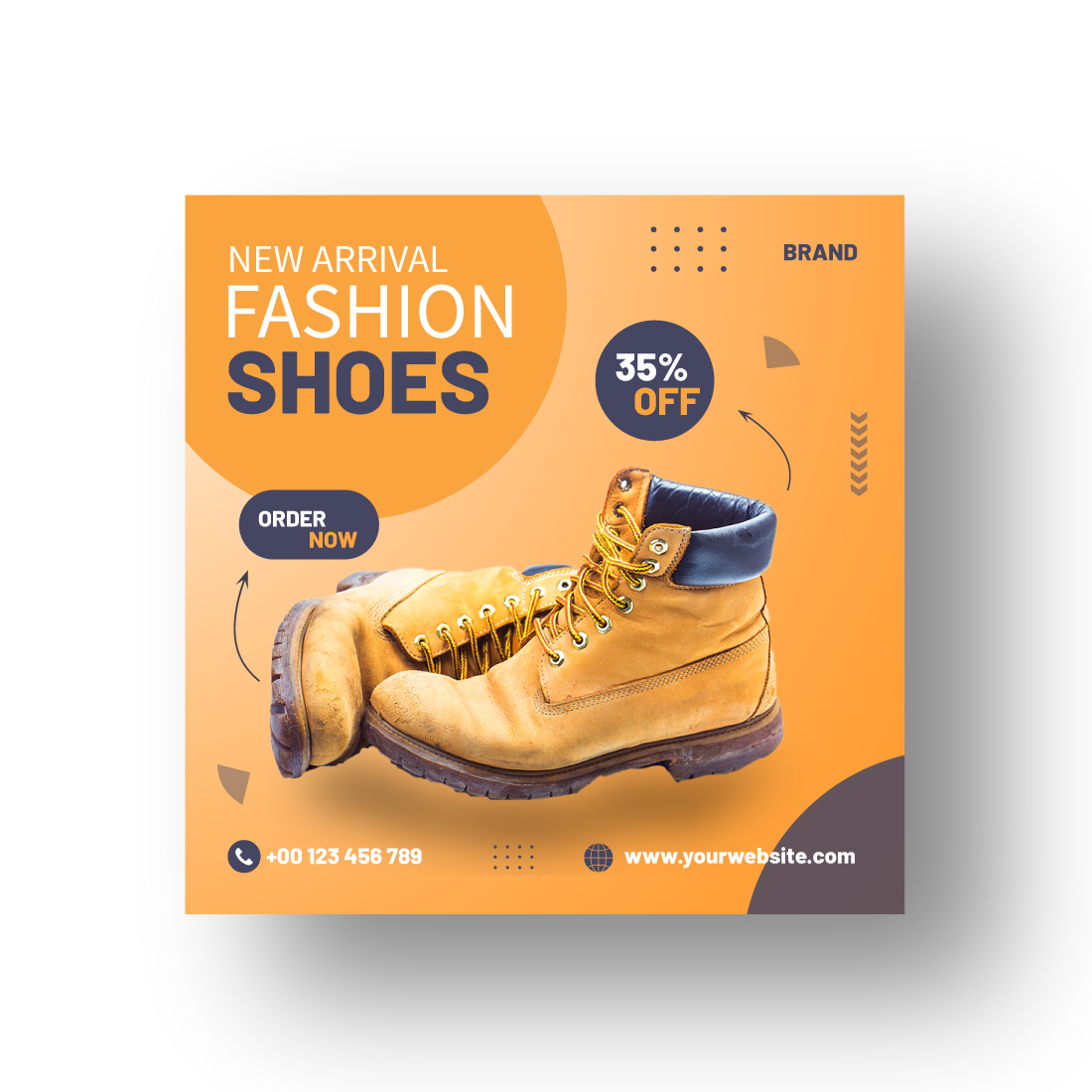 Fashion Shoes Social Media Post Template preview image.