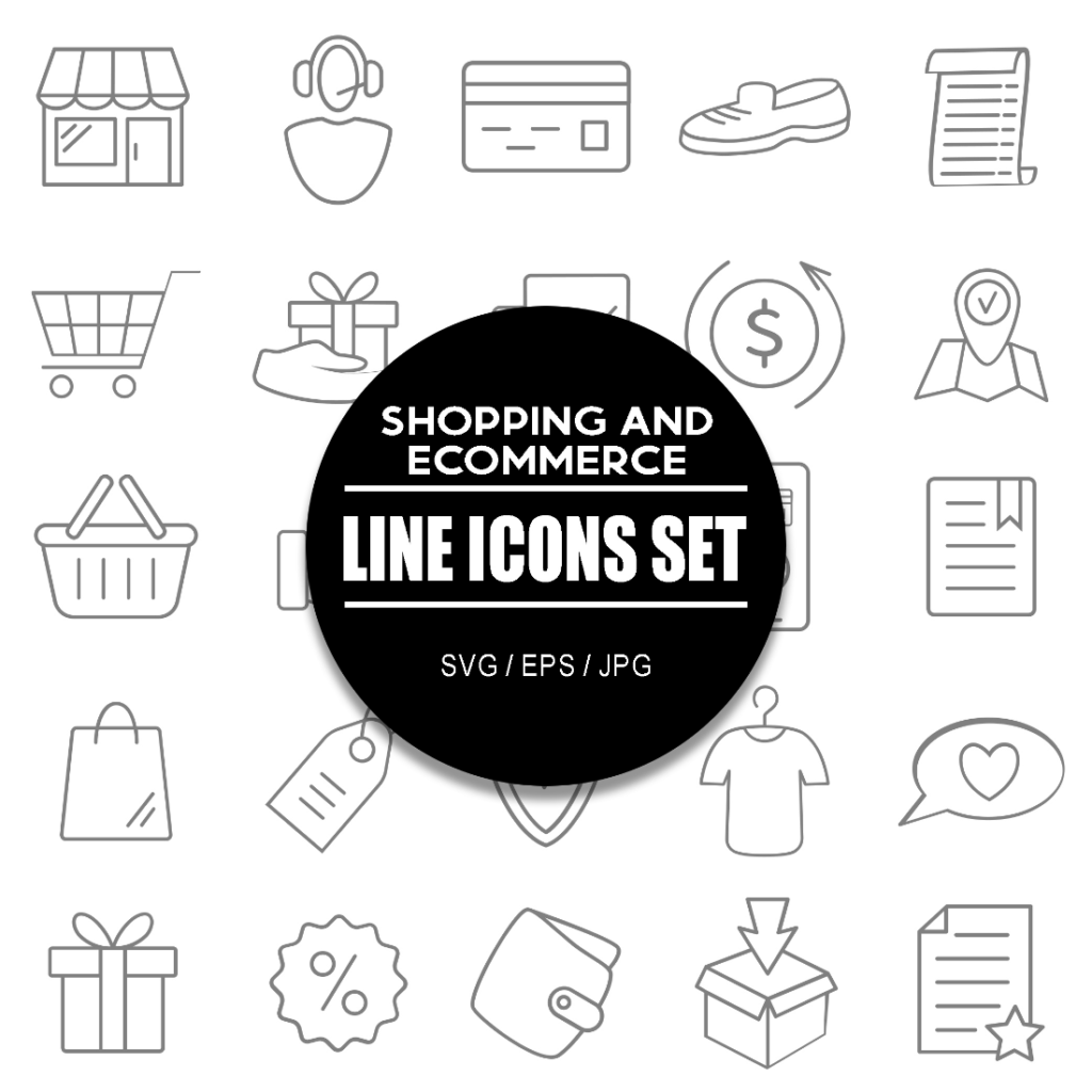 Shopping and Ecommerce Line Icon Set - MasterBundles