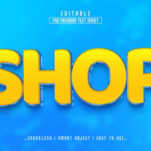 Shop 3D Editable psd Text Effectcover image.