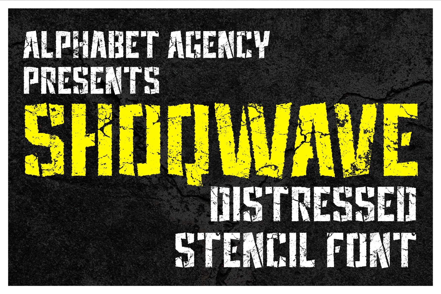 SHOQWAVE DISTRESSED STENCIL FONTcover image.
