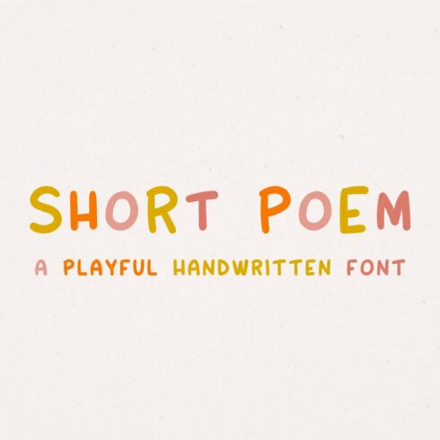 Short Poem - Handwritten font cover image.