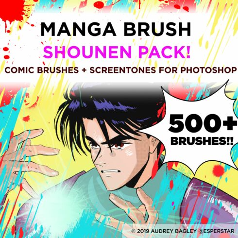 MANGA SHONEN COMIC Photoshop Brushescover image.