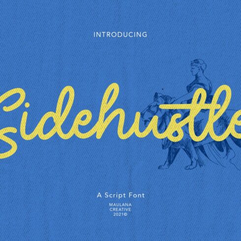 Sidehustle Vintage Script Font cover image.