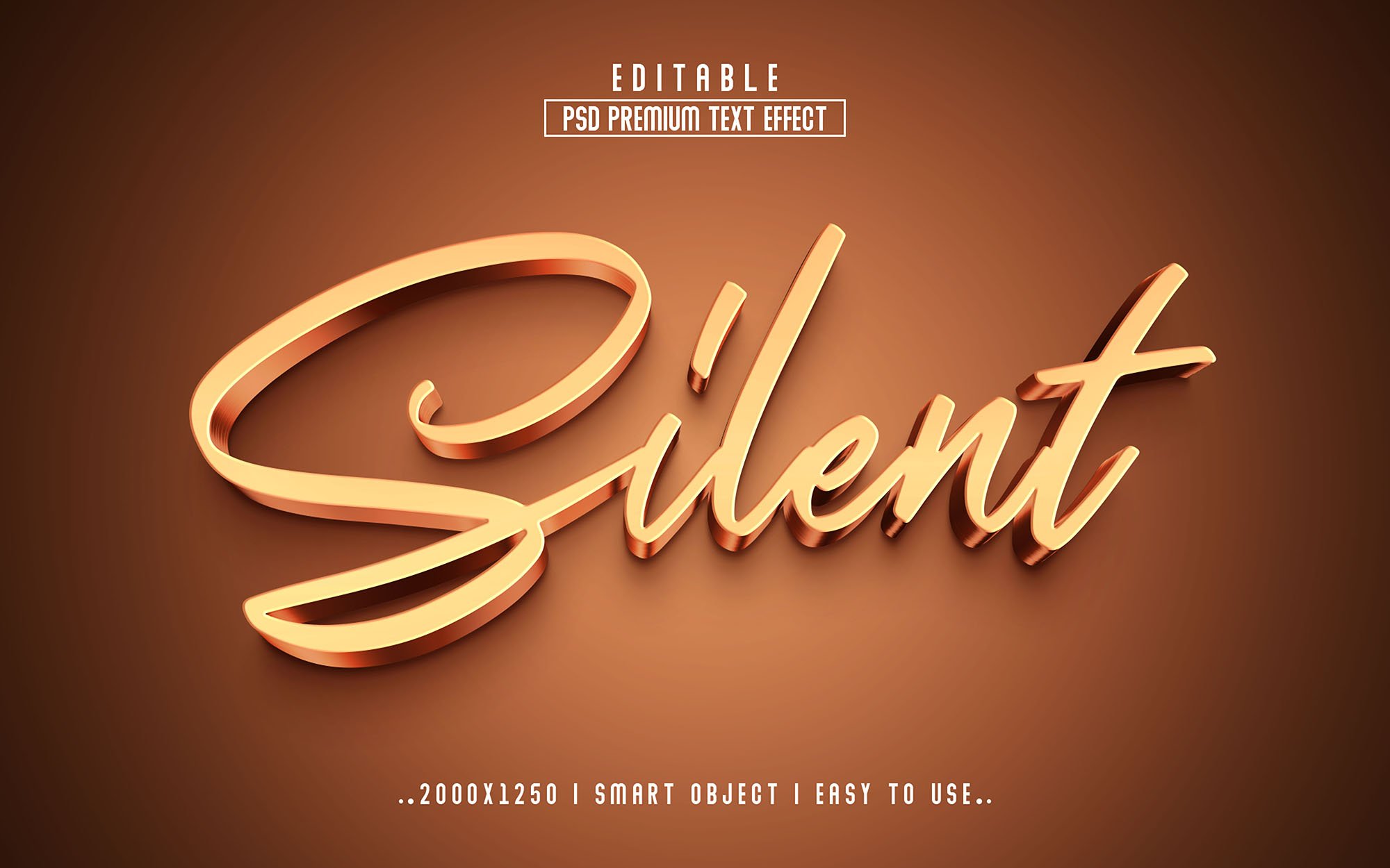 Silent 3D Editable psd Text Effectcover image.