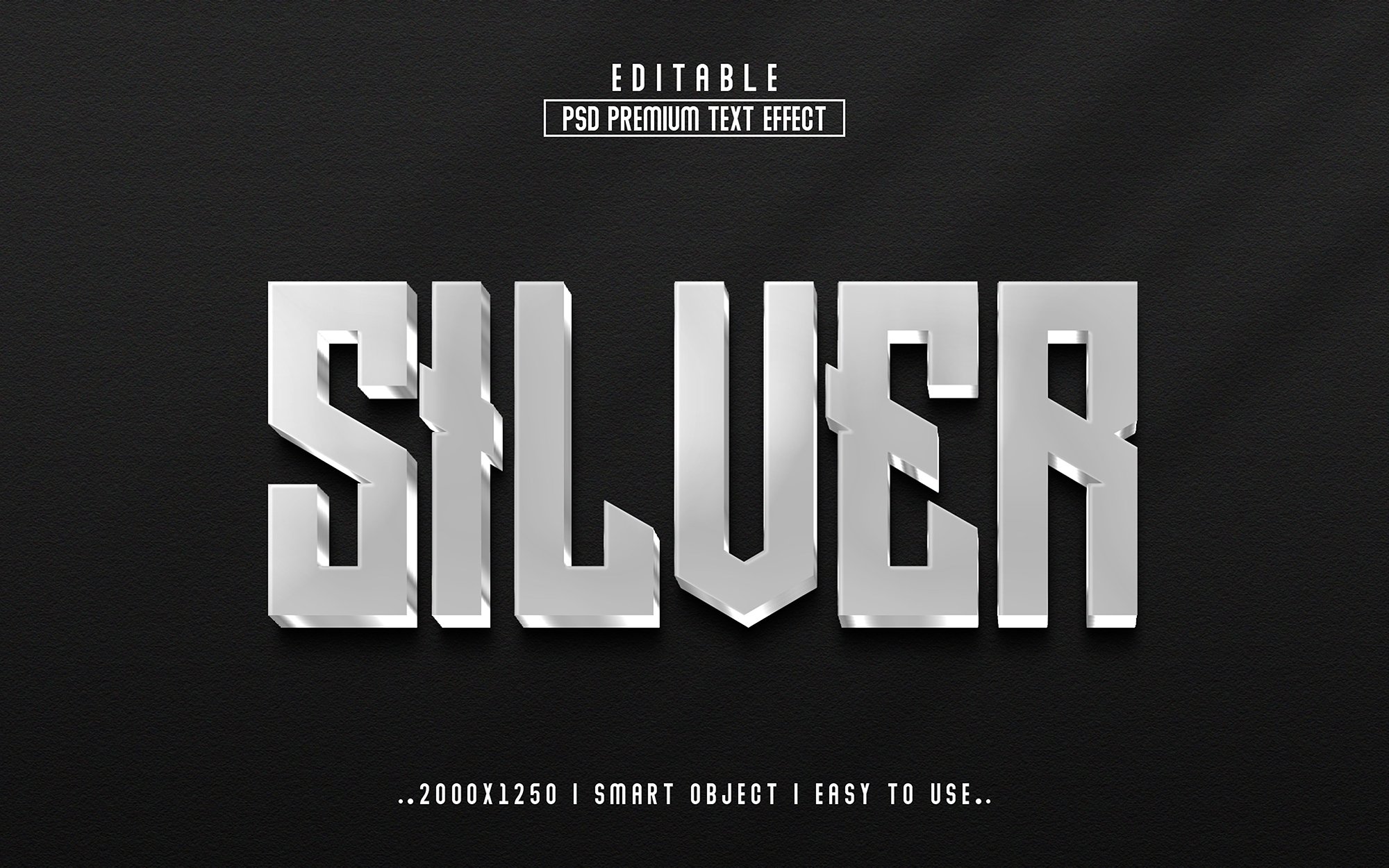 Silver 3D Editable psd Text Effectcover image.