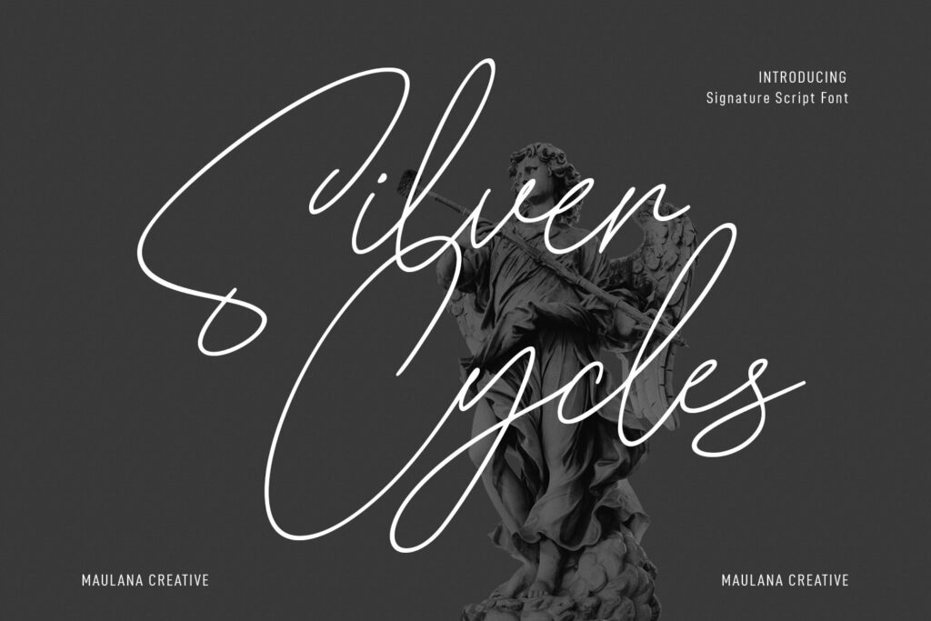 Silver Cycles Signature Script Font – MasterBundles
