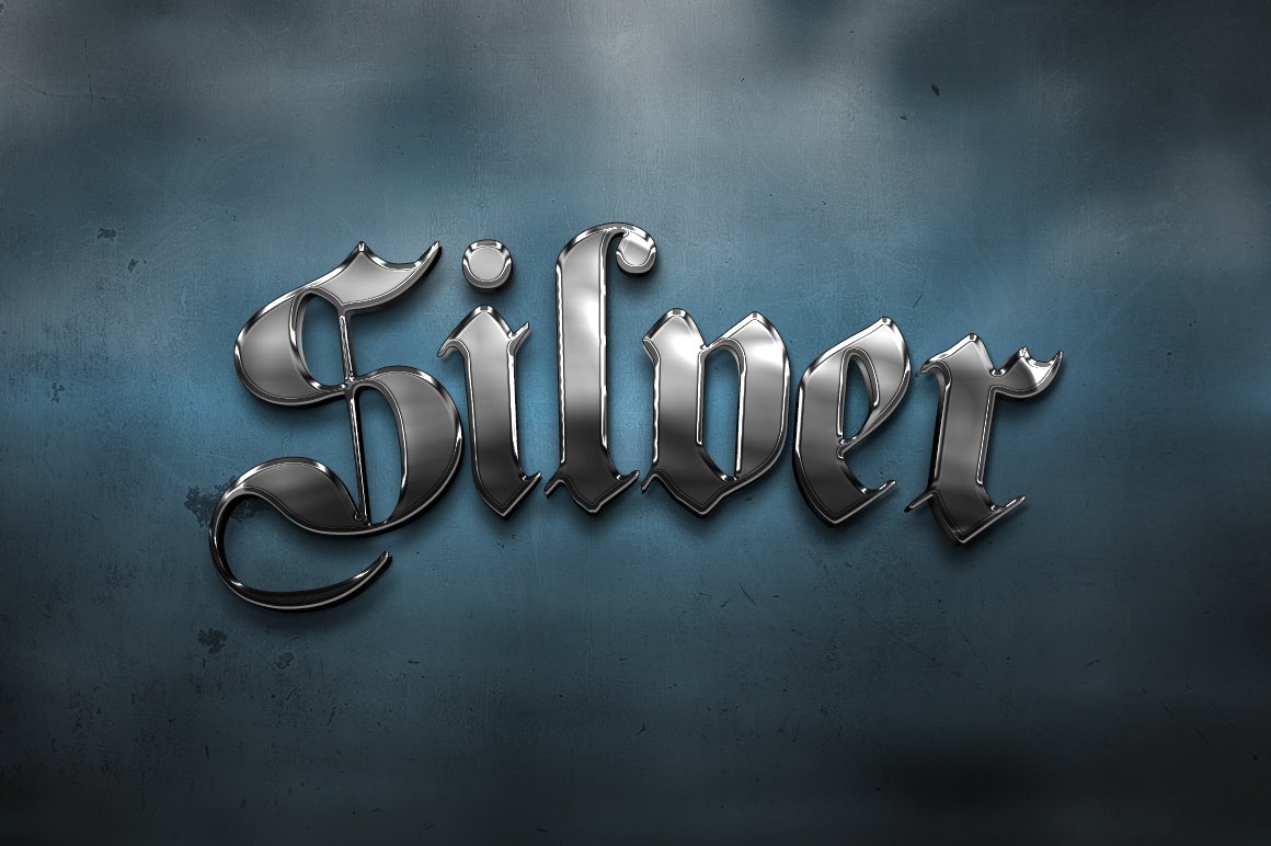 silver photoshop text effect 780