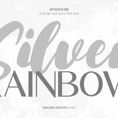 Silver Rainbow Script Sans Font Duo cover image.