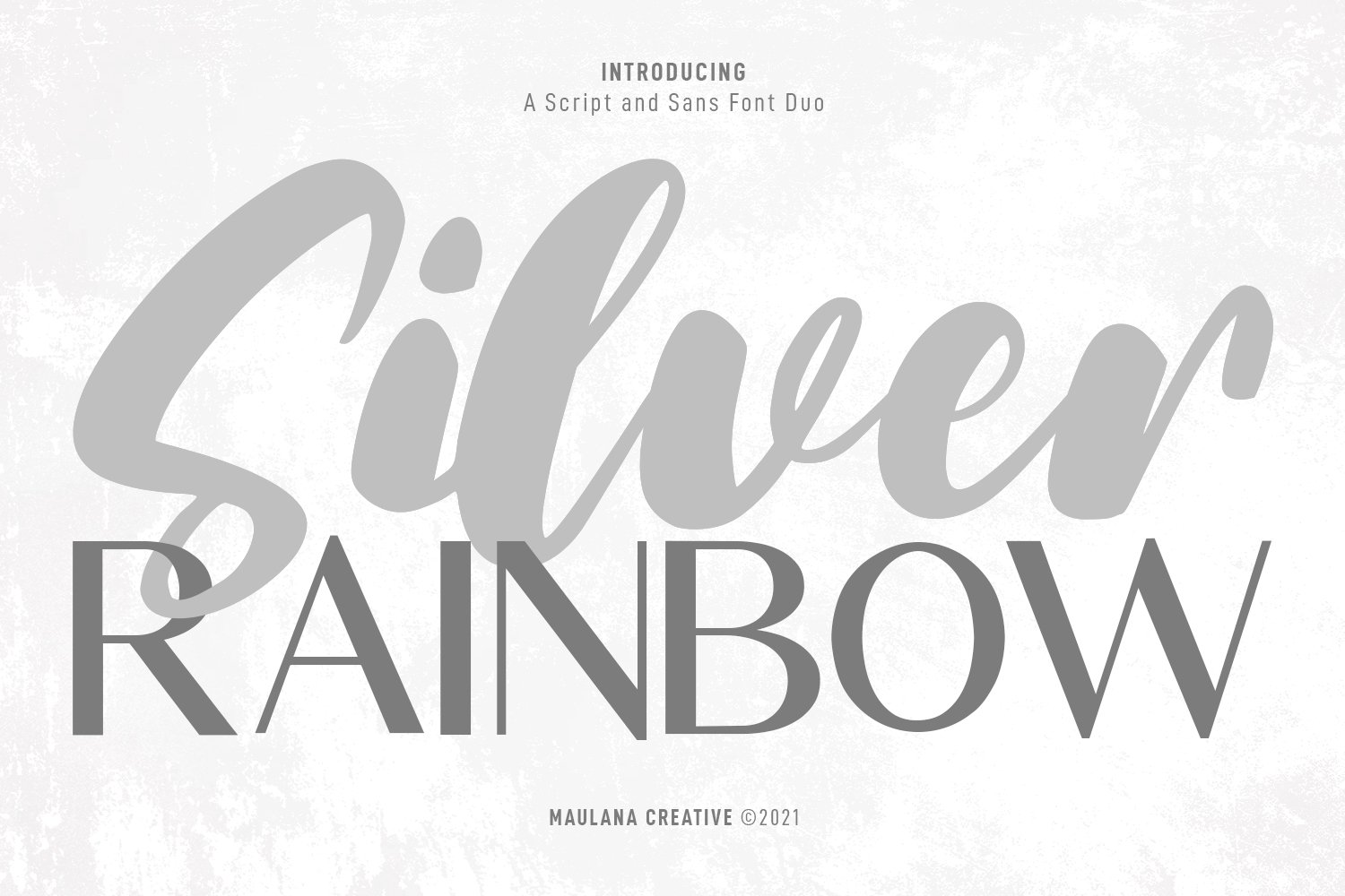 Silver Rainbow Script Sans Font Duo cover image.